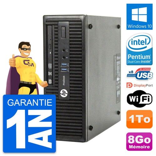PC HP ProDesk 400 G3 SFF Intel G4400 RAM 8Go Disque Dur 1To Windows 10 Wifi