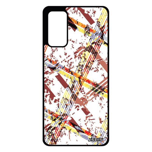 Coque Silicone Galaxy S20 Fe Carreau Tartan Marron Geometrique De Protection Telephone Design Fond Carre Noir Caoutchouc 4g Samsung