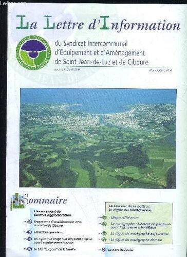 La Lettre D'information Du Syndicat Intercommunal D'equipement Et D'amenagement De Saint Jean De Luz Et De Ciboure N° 2 - L'avancement Du Contrat Agglomérationprogramme D'assainissement 2000 ...