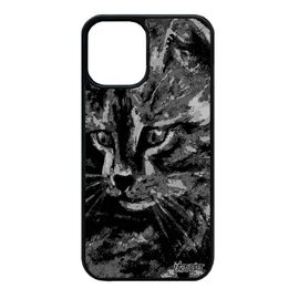 Coque Pour Iphone 12 Mini Silicone Chat Gris Portable Unique Minou Smartphone Chaton Alu Felin Mignon Dessin Peinture Huile De