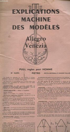 Explications Machine Des Modeles Allegro Venezia Pull Raglan Pour Homme