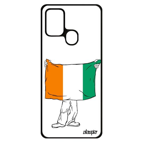 Coque A21s Silicone Drapeau Cote D'ivoire Ivoirien Coupe Du Monde De Protection Antichoc Mobile Football Can Solide Samsung Galaxy
