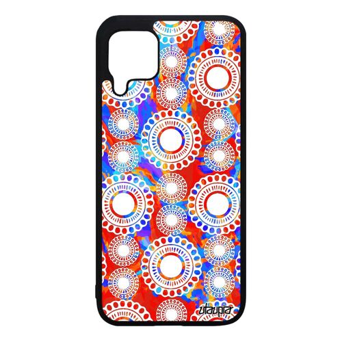 Coque Huawei P40 Lite Silicone Motif Floral Metal Nova 7i Etui Dessin Femme Bleu Cover Motif Multicolore Peinture Indienne Floraux