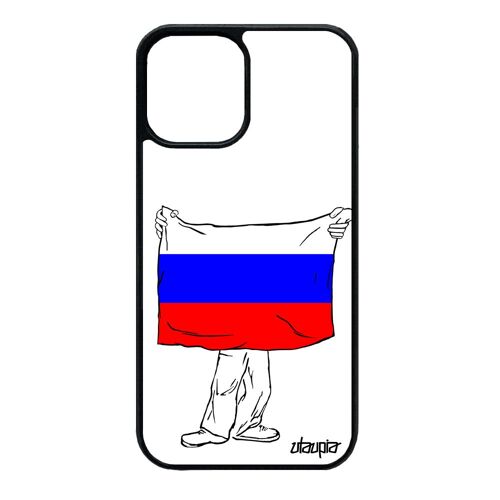 Coque en silicone iPhone 12 mini drapeau russie russe noir foot de protection coupe du monde jeux olympiques metal pas cher jo
