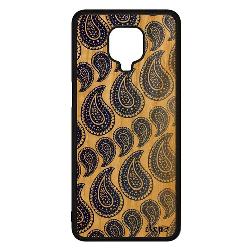 Coque Bois Motif Cachemire Pour Xiaomi Redmi Note 9s Silicone Housse Femme Tpu Bleu Jolie Degradé Frêne Dessin Graphique Multicolore