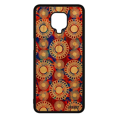 Coque Xiaomi Redmi Note 9 Pro Bois Silicone Motif Floral Multicolore Impression Peinture Ethnique Portable Fleur Pas Cher Femme Etui