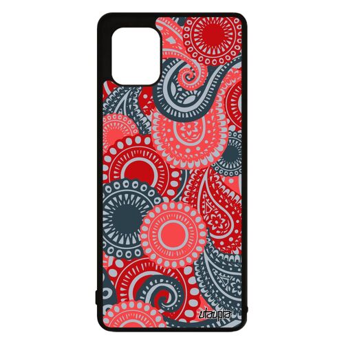 Coque Pour Galaxy Note 10 Lite Silicone Motif Cachemire Noir Dessin Portable Telephone 4g Coloré Ethnique Motif Rouge Indien Samsung