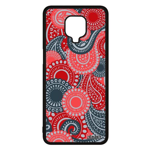 Coque Pour Xiaomi Redmi Note 9 Pro Silicone Motif Cachemire Ethnique Cadeau De Noel Portable Imprimé Dessin Indien Rouge Multicolore