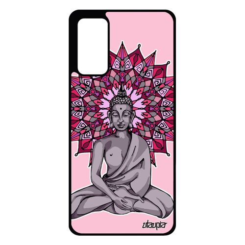 Coque Samsung Galaxy S20 FE silicone bouddha TPU mandala 4G housse ethnique unique tibet rosace telephone inde statue yoga Violet de