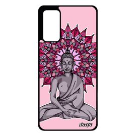 Coque Samsung Galaxy S20 FE silicone bouddha TPU mandala 4G housse ethnique unique tibet rosace telephone inde statue yoga Violet de