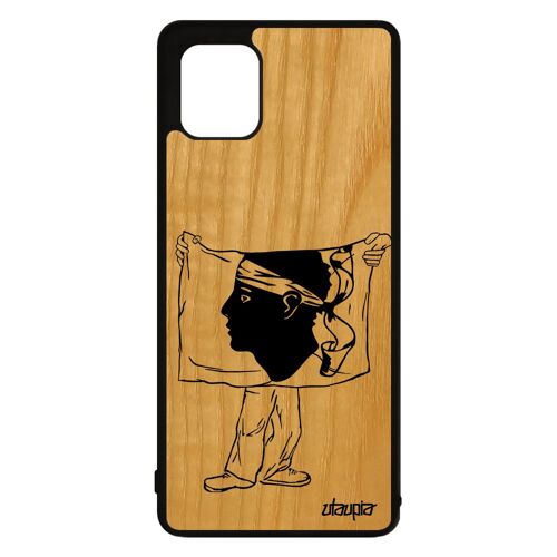 Coque Note 10 Lite En Bois Silicone Drapeau Corse Corsica Case Basket Foot Smartphone Telephone Football Housse Samsung Galaxy