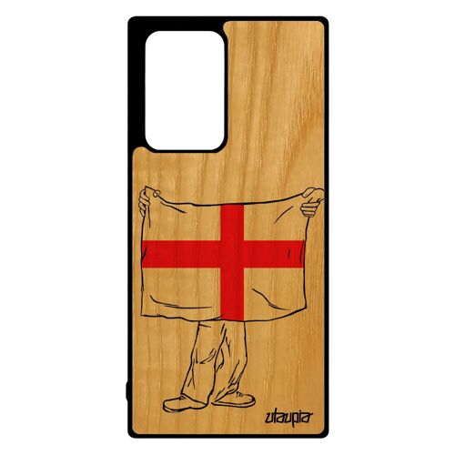 Coque Bois Silicone Samsung Note 20 Ultra Drapeau Angleterre Anglais Grande Bretagne Antichoc Britannique Jeux Olympiques Jo Galaxy