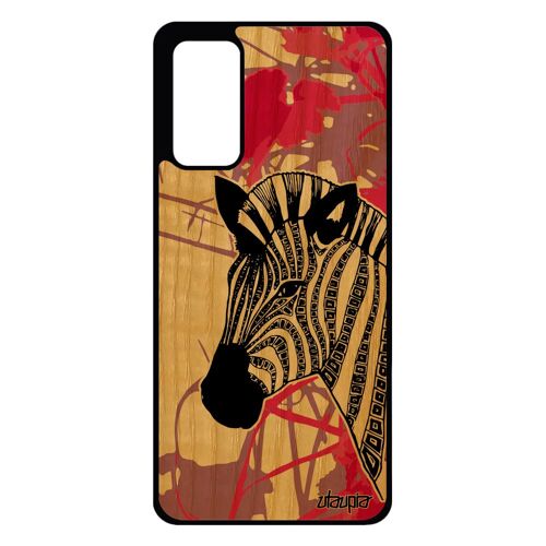 Coque silicone Samsung Galaxy S20 FE bois zebre azteque noir et blanc telephone animal Rose tribal rayure etui ethnique dessin noir