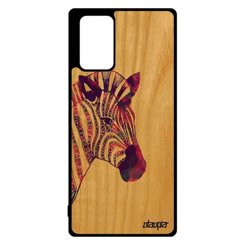 Coque silicone pour Samsung Galaxy Note 20 bois zebre dessin noir et blanc pastel etui personnalisé cheval animaux de made in France