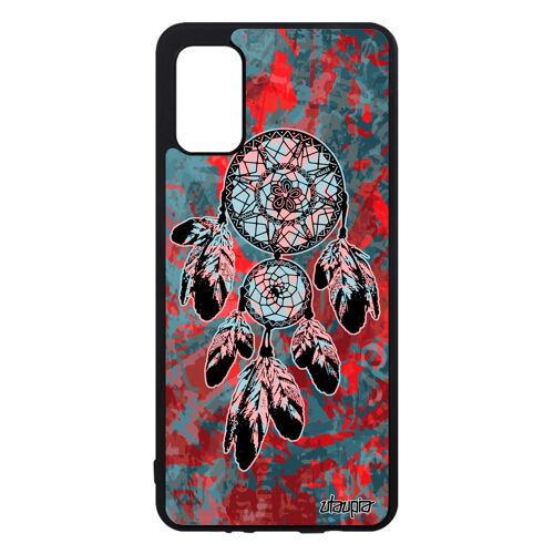 Coque A41 silicone attrape reve dreamcatcher plume fantaisie case telephone amerindien oriental tendance Noir Homme Samsung galaxy