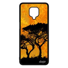 Coque Arbres Xiaomi Redmi Note 9s Silicone Peinture 4g Pas Cher Orange Portable Design Paysage Ecolo Nature Soleil Case Feuilles Zen