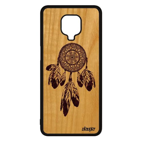Coque Bois Xiaomi Redmi Note 9 Pro Silicone Attrape Reve Dreamcatcher Pastel Plume Receveur De Ethnic Housse Mandala Oriental Case