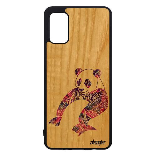Coque A41 En Bois Silicone Panda Violet Couleur Case Azteque Dessin Fille De Protection Asie Pastel Smartphone Design Samsung Galaxy