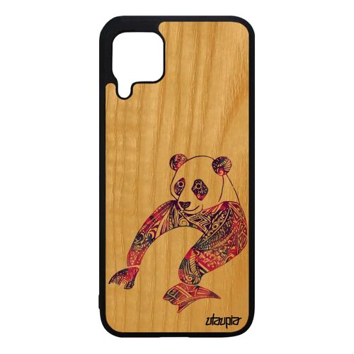 Coque bois naturel P40 Lite silicone panda fille pastel Nova 7i tribal Violet telephone mobile unique couleur multicolore de Huawei