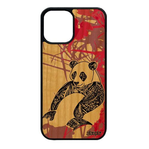Coque Bois Panda Iphone 12 Mini Silicone Mobile Bamboo Garcon De Protection Bebe Rose Ethnique Etui Jolie Tribal Dessin Animal