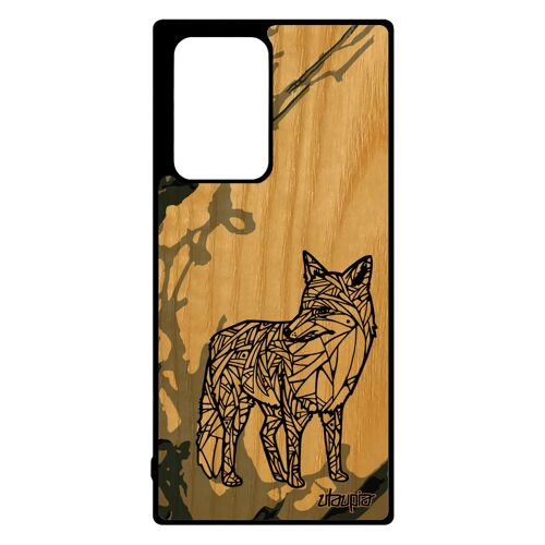 Coque pour Galaxy Note 20 ultra bois silicone renard futé dessin tatouage ethnique graphique femme Gris animaux motif foret Samsung