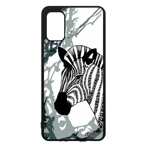 Coque Telephone Samsung Galaxy A41 Silicone Zebre Homme Animaux Dessin Savane Safari Rayé Tatouage Smartphone Etui Peinture Portable