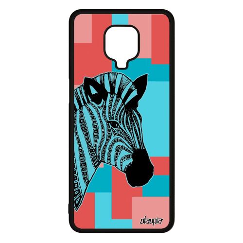 Coque Xiaomi Redmi Note 9 pro silicone zebre mobile africain rayé tribal geometrique etui Rose dessin cadeau d'anniversaire animaux