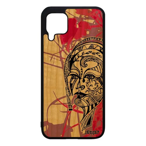 Coque pour Huawei P40 Lite en bois silicone femme motif animal personnalisé dessin Rose ethnique nature tribal jolie portable fille