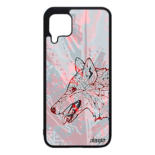Coque Huawei P40 Lite Silicone Loup Rouge Telephone Dessin Alpha Chien Pas Cher Personnalisé Animal Montagne Tribal Noir Azteque De