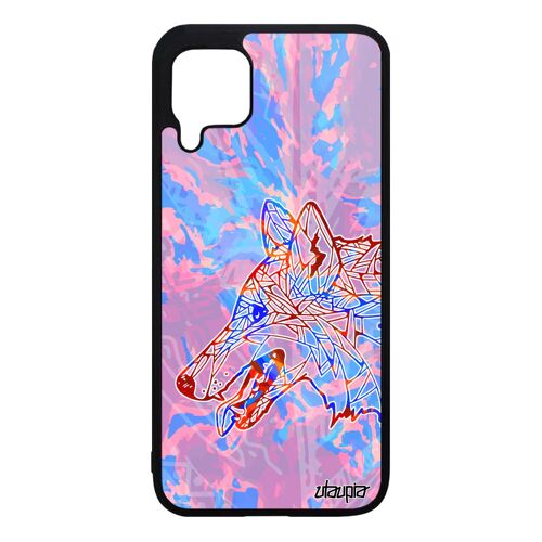 Coque Pour P40 Lite En Silicone Loup De Protection Multicolore Homme Azteque Mechant Bleu Ethnique Pastel Plume Animaux Chien Huawei