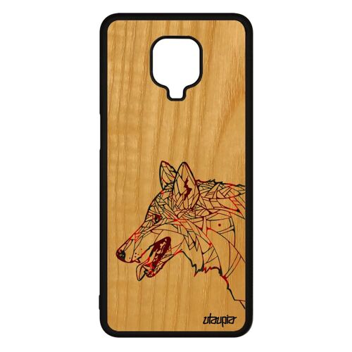 Coque De Protection Redmi Note 9 Pro Bois Silicone Loup Animal Portable Original Azteque 4g Dessin Telephone Rouge Tribal Tpu Xiaomi