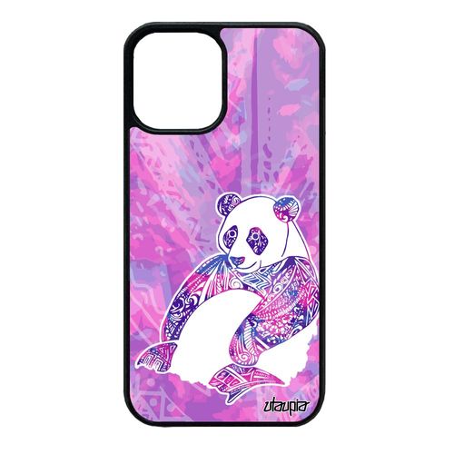 Coque Panda Pour Iphone 12 Mini Silicone Tribal Rigide Violet Dessin Ethnique Couleur Azteque Asie Plume Multicolore Chine