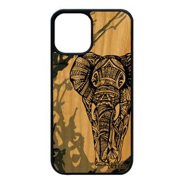 Coque Iphone 12 Mini Bois Silicone Elephant D'afrique Peinture Ethnique Femme Housse Gris Dessin Couleur Animaux Case Tatouage