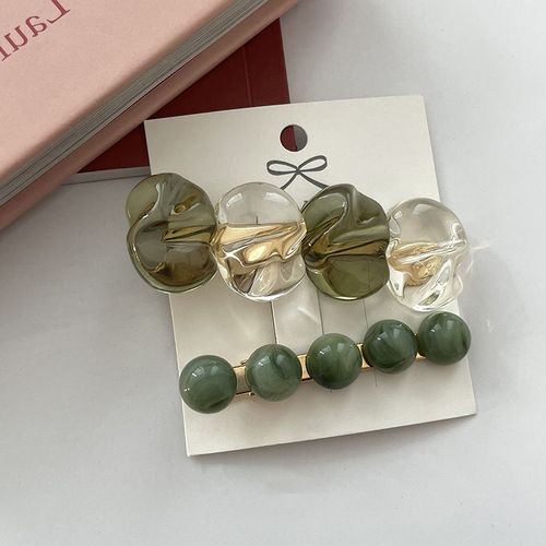 Barrettes À Cheveux Géométriques En Cristal Pour Filles, Pinces À Cheveux Colorées En Perles, Épingles, Accessoires Pour Cheveux Coréens, 2 Pièces/Ensemble 