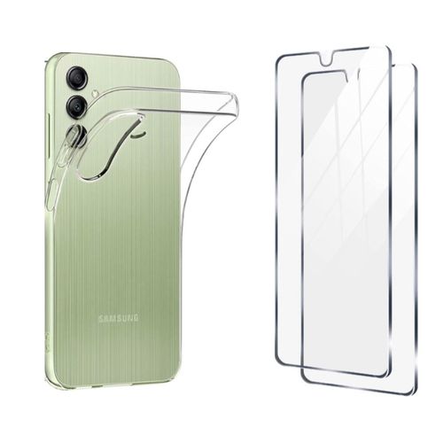 Coque Samsung Galaxy A14 5g Coque Transparente + 2 Verres Trempés Lot De 2 Films De Protection Écran