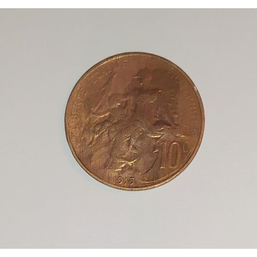 Pièce De 10 Centimes En Cuivre République Française - 1915