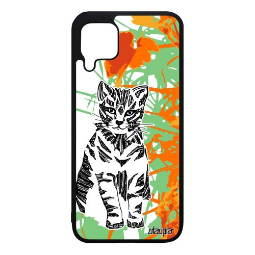 Coque Huawei P40 Lite Silicone Chat Animaux Azteque Portable Chaton Metal Jolie Felin Rigide Orange Petit Mignon Nature Tribal Homme