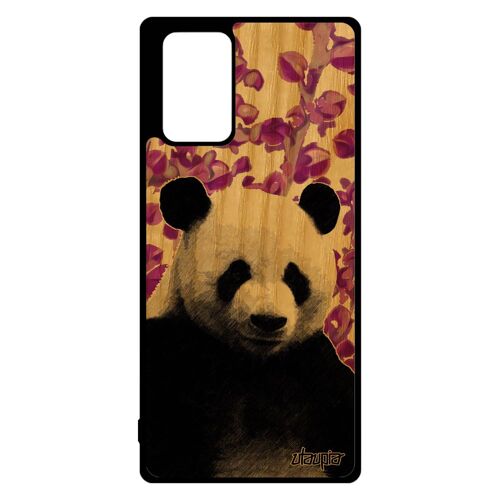 Coque Pour Samsung Galaxy Note 20 En Bois Silicone Panda Pas Cher Nature De Protection Antichoc Ecologie Animal Rigide Plante Ecolo