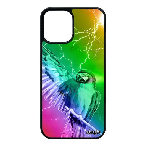 Coque Iphone 12 Mini Silicone Perroquet Oiseau Tropical Rigide Animaux Perruche Noir Souple Orage Multicolore Animal Jaune De