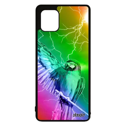 Coque Note 10 lite silicone perroquet rigide bumper multicolore orage oiseau animaux jaune case housse eclair animal Samsung galaxy