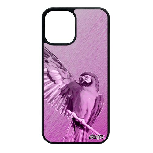 Coque Iphone 12 Mini Silicone Perroquet Animaux Oiseau Rose Perruche Animal Housse Portable Mobile Design Texture Tropical De