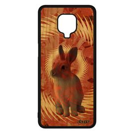 Coque Bois Telephone Xiaomi Redmi Note 9s Silicone Lapin Lièvre Orange Joli De Protection Texture Nain Design Animal Unique 4g Etui