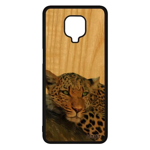 Coque Silicone Leopard Guepard Jaguar Redmi Note 9s En Bois Rigide Felin Design Animaux Predateur Sauvage Nature Animal Fauve Xiaomi