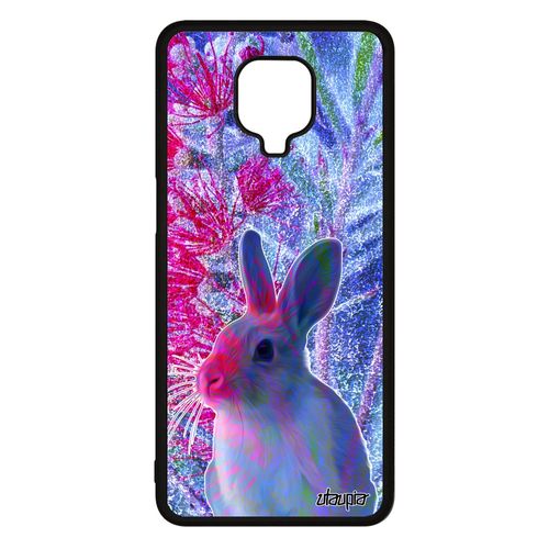Coque Xiaomi Redmi Note 9s Silicone Lapin Nature De Protection Mobile Bleu Animaux De Paques Telephone Nain Dessin Design Animal