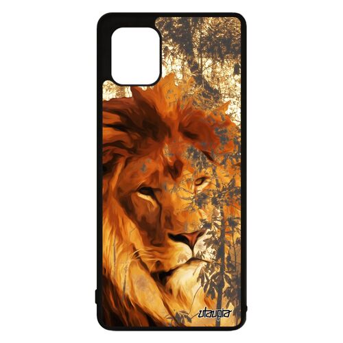 Coque Samsung Galaxy Note 10 Lite Silicone Lion Lionne Design Nature Savane Housse Fauve Noir Personnalisé Roi Felin Orange Animal