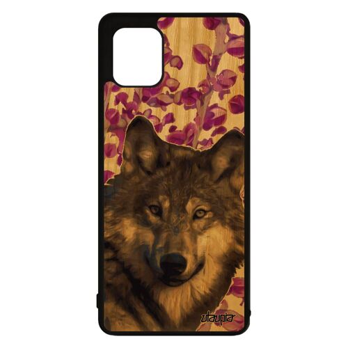 Coque Silicone Samsung Note 10 Lite Bois Naturel Loup Predateur Rose Animal Housse Design Telephone Plante Pas Cher Veritable Galaxy