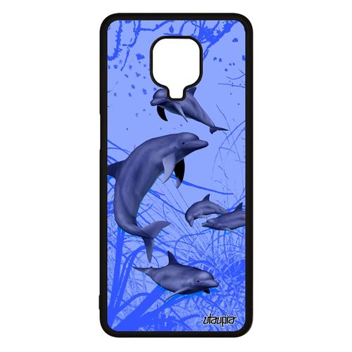 Coque Xiaomi Redmi Note 9s Silicone Dauphin Animal Algue 4g Bleu Marsouin Fonds Marins Animaux Mer. Antichoc Design Housse Telephone