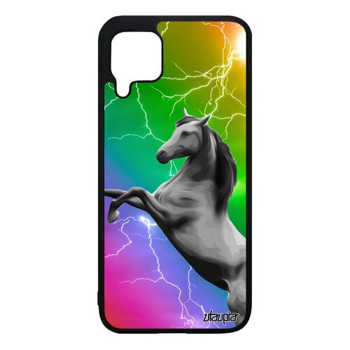 Coque Huawei P40 Lite silicone cheval jaune equitation poulain eclair animaux multicolore souple poney dessin design de protection