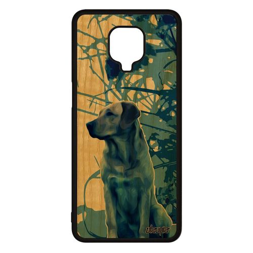 Coque Xiaomi Redmi Note 9s Bois Silicone Chien Animal Canin Tpu 4g Chiot Golden Retriever De Protection Animaux Housse Feuilles Bleu