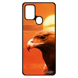 Coque Samsung Galaxy A21s Silicone Aigle Telephone Couché De Soleil Design Orange Ciel Smartphone Royal Animal De Protection Unique
